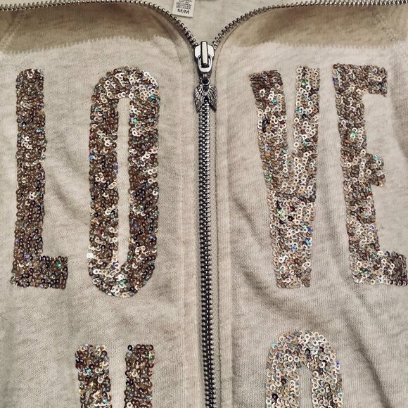 Victoria's Secret Angel Sequin Zip Hoodie - Medium - NWOT - Picture 3 of 7